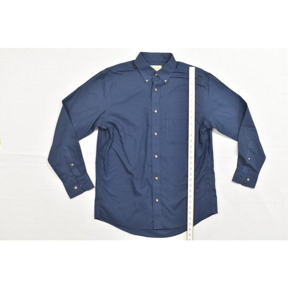 Cabela's Men's Button Down Shirt Long Sleeve Blue Size M Cotton Solid - Picture 4 of 8